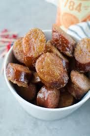 The perfect appetizer for christmas, new year's, or just at home with the family! Slow Cooker Apple Kielbasa Bites Fake Ginger