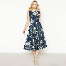 No 1 Jenny Packham Navy Hibiscus Knee Length Dress Knee Length Dress Fashion Dresses