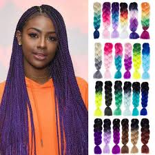 Two tone ombre braiding hair, marley hair, faux locs, weft, wigs & curly textures. Bulk Hair Ombre Expression Braiding Hair Synthetic Extensions Crochet Box Braids Ebay