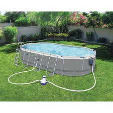 Piscine Tubulaire Ovale Power Steel Comfort Jet Ovale L 610 X L 366 X H 122 Cm Bestway Maison Et Loisirs E Leclerc