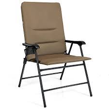 Maybe you would like to learn more about one of these? Buy Costway Patio Folding Padded Chair High Backrest Portable Cup Holder Camping Grey Brown By Costway On Dot Bo