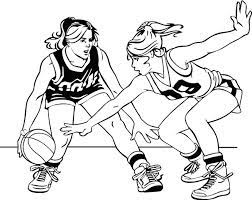 coloriage basketball feminin a imprimer baloncesto dibujos imprimir sobres ballon coeur