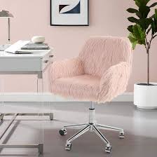 Pink fluffy chair target chair target futon furry desk chair computer chairs for sale faux. Everly Quinn Fluffy Desk Chair Cute Faux Fur Height Adjustable Swivel Vanity Accent Chair Modern Accent Desk Chair With Arm Base For Office Living Room Bedroom And Dressing Room Pink Wayfair Ca