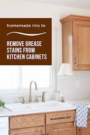 Homemade Mix To Remove Grease Stains From Kitchen Cabinets Xcleaning Net Your Cleaning Tips In 2020 Remove Grease Stain Grease Stains Clean Kitchen Cabinets