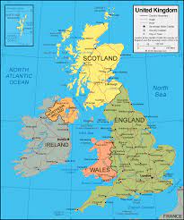 Physical map of the united kingdom showing major cities, terrain, national parks, rivers, and surrounding countries with international borders and the individual countries of england, scotland, wales and northern ireland are further divided into a number of boroughs, cities, council areas. United Kingdom Map England Scotland Northern Ireland Wales