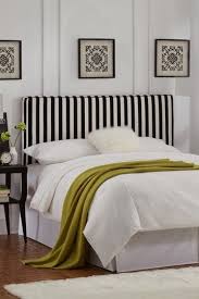 Black And White Headboard Upholstered Headboard With Welt In Canopy Stripe Black And White Black Headboard Upholstered Headboard Colorful Headboard