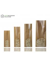 They are a natural, kraft color making them a universal bag choice. Window Kraft Paper Side Gusset Pouch