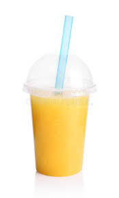 Yellow Smoothie In Plastic Cup Stock Image Image Of Diet Beverage 106158975