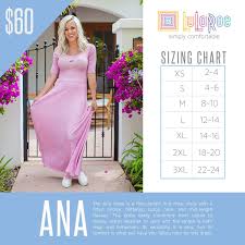 Lularoe Ana Sizing Chart With Price In 2019 Lularoe Sizing