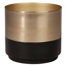 Cache Pot En Acier Noir Et Dore H14 Maisons Du Monde Cache Pot Pots Maison Du Monde