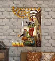 Led wall art home decor. Buy Metal Radha Krishan In Multicolour With Led Wall Art By Malik Design Online Floral Metal Art Metal Wall Art Home Decor Pepperfry Product