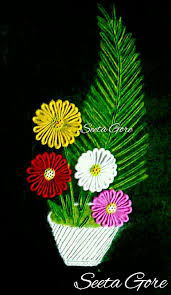 My Rangoli My Art My Flower Pot Rangoli 29 Lotus Flower Design Flower Rangoli Beautiful Rangoli Designs