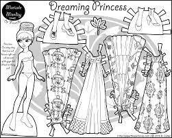 A Paper Doll Princess Coloring Page Featuring Four Elegant Dresses And Two Pairs Of Shoes Free From Pape Princess Paper Dolls Paper Dolls Paper Dolls Clothing