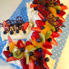 Number 1 Cake With Fresh Fruits Tartas Tarta De Fruta Chocolate