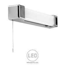 Ideal for localised switching or for installation to wall wiring that cannot be controlled by any other light switch. Led Bathroom Wall Light 5w With Shaver Socket And Pull Switch Modern Silver Chrome Effect Ledlam Lighting