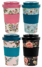Stylish Floral Design Eco Friendly Bamboo Reusable Travel Mugs Tea Coffee Cup Ebay Mugs Personalized Coffee Mugs Travel Mug