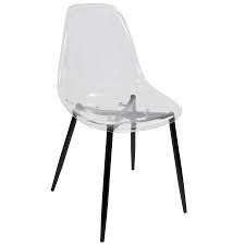 Greenforest acrylic ghost chairs clear dining chairs with crystal transparent seat,modern mid century dining chairs set of 4, plastic shell accent side. Modern Dining Chairs Clarissa Black Side Chair Eurway