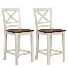 Standard Furniture Amelia 2 Pack Counter Height Chair White Brown Standard Furniture In 2020 Bar Stools Counter Height Chairs Counter Height Bar Stools