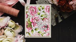 Simon says stamp delicate flowers. Copic Kissing Technique Delicate Outline Flowers Card With Simon Says Stamp Youtube