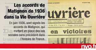 Maybe you would like to learn more about one of these? Les Accords De Matignon De 1936 Dans La Vie Ouvriere Nvo