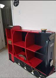 Got my design inspiration from another train bed design on instructables.com, hopefully a lot simpler to make. Toy Train Bookshelf Train Room Decor Bookshelves Toddler Bookshelves