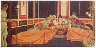 For example, you could transform your living room into a lounging place fit for a czar with opulent plant stands shaped like greek columns. Roman Triclinium