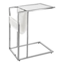 Table d appoint en verre. Monarch Specialties Table D Appoint 19 5 X 24 Verre Chrome Blanc Rona