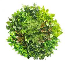 At a height of 28 inches, the soft green foliage starts off thick at the top and thins as you move down the length of it—kind of like a teardrop. Artificial Indoor Green Wall Disc Art Mixed Ivy And Fern 100cm Interiors Online