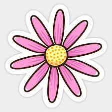 Pink Daisy Flower Sticker Tumblr Sticker Cartoon Blumen Coole Aufkleber