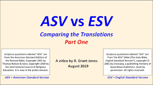 asv vs esv part 1