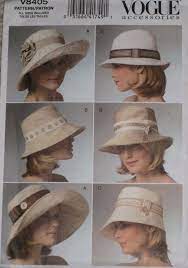 Bucket Fedora And Floppy Hat Vogue 8405 Sewing Pattern By Peoplepackages Hat Patterns To Sew Hats For Women Vogue Sewing Patterns