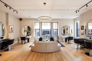 Modern elegance meets expert care in a top-tier Manhattan salon setting., AI generated