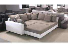 Ecksofa Claudia Wohnlandschaft Ottomane Rechts Sofa Mit Hocker Weiss Graubeige Ebay Couches Living Room Couches Living Couch