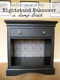 Before And After A Nightstand Makeover In Lamp Black Clockwork Interiors Nightstand Makeover Black Lamps Furniture Makeover