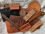 Custom leather labels & tags with logos for clothing brands
