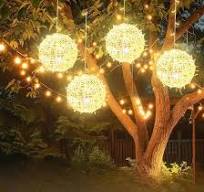 Amazon.com: Outdoor Christmas Balls Lights 4 Pack Hanging ...