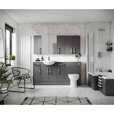 For more information please click here. Hudson Reed Gloss Grey 1500mm Full Depth Combination Vanity Toilet And Storage Unit With Left Hand Basin Cbi915