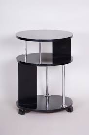 It makes the perfect perch for round tables are easy to move around while square tables pair well with sectionals. Small Czech Bauhaus Black Chrome Beech Round Side Table 1930s For Sale At Pamono