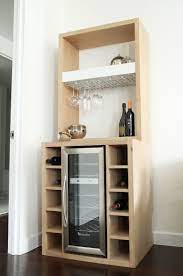 White Oak Bar With Built In Wine Cooler And Glass Rack Etsy Built In Wine Cooler Wine Bar Cabinet Small Bars For Home