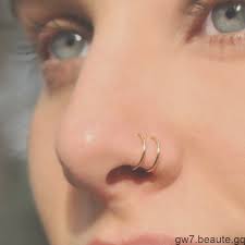 Faux Anneau De Nez En 14 Carats Rempli D Or 14 Carats Double Narine Nose Piercing Hoop Fake Nose Rings Fake Nose