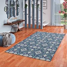 Der kreis schließt sich runde teppiche in 200,250,80, oder 400 cm sind für uns kein problem. In Und Outdoor Teppich Flachgewebe Carpetto Fliesenoptik Blau