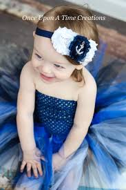 Navy Blue And White Nautical Shabby Flower Trio Headband Silver Anchor Photo Prop Newborn Infant Hairbow Baby Chi Blue Hair Bows Baby Girl Hair Hair Bows