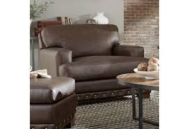 The nokomis ottoman is far from plain. Craftmaster L782750 Contemporary Leather Chair And A Half With Oversized Nailheads Bullard Furniture Chair A Half
