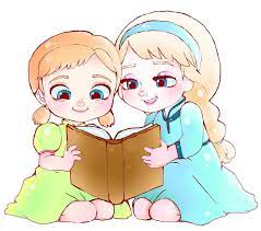 Little Anna And Elsa Reading D 3 Disney Kids Disney And Dreamworks Disney Art