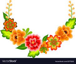 Wreath With Mexican Flowers Vector Image On Vectorstock Flower Wreath Illustration Floral Pattern Vector Wreath Illustration