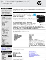 For your information, hp color laserjet cp1215 driver is one of the most essential things that you need after installing the operating system on your computer. Hp Laserjet Pro 100 Color Mfp M175nw Discontinued Manualzz