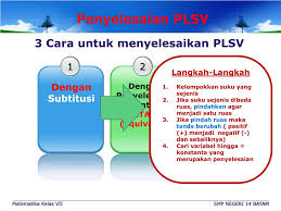 Contoh soal persamaan linear beserta jawaban ppt.substitusi nilai x 2 500 pada persamaan 4x 2y 13 000 atau 3x y 9. Ppt Persamaan Linier Satu Variabel Plsv Powerpoint Presentation Free Download Id 2104477
