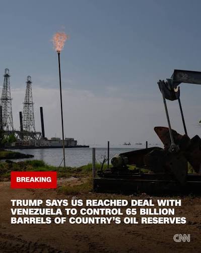 President Donald Trump said the US has reached an oil agreement with Venezuela, a move he said will more than double American oil reserves, increase oil supply and lower gas prices. https://cnn.it/4goZPvJ