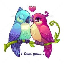 Birds Couple In Love Cute Birds Cartoons Vector Vector Illustration