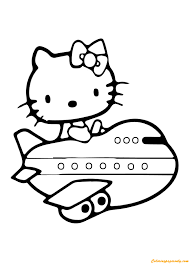 Hello kitty in the snow. Hello Kitty Airplane Coloring Pages Cartoons Coloring Pages Coloring Pages For Kids And Adults